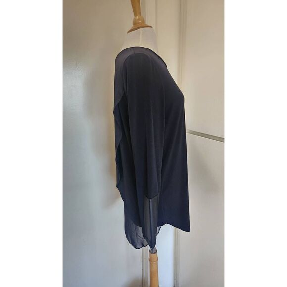 Peter Nygard Knit Black/Black Tunic Length Long Sleeve Pullover, NWT, M - Picture 4 of 10